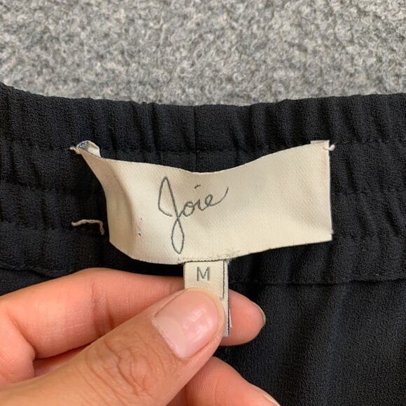 Joie Jogger Womens M Medium Black Mariner Pleated Elastic Waist Pockets Pants - Picture 6 of 10